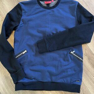 $165 Hugo Boss Delay Sweatshirt navy blue/black, size Large NEW